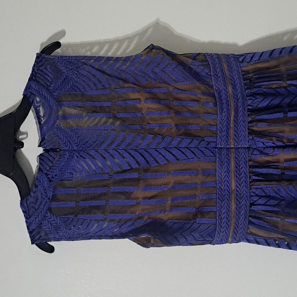 BCBGMaxAzria Navy Patterned Midi Dress - Picture 6 of 16